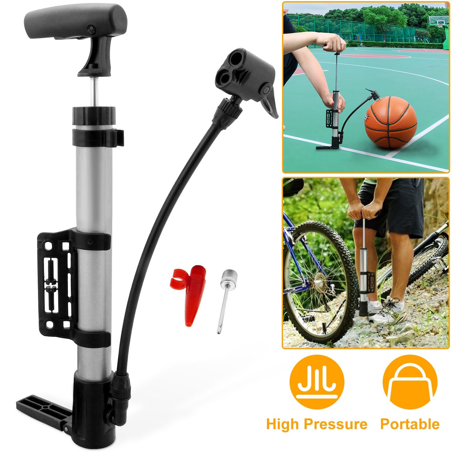 Bike Pump Frame Mount - Mini Bike Pump Portable Bicycle Tire