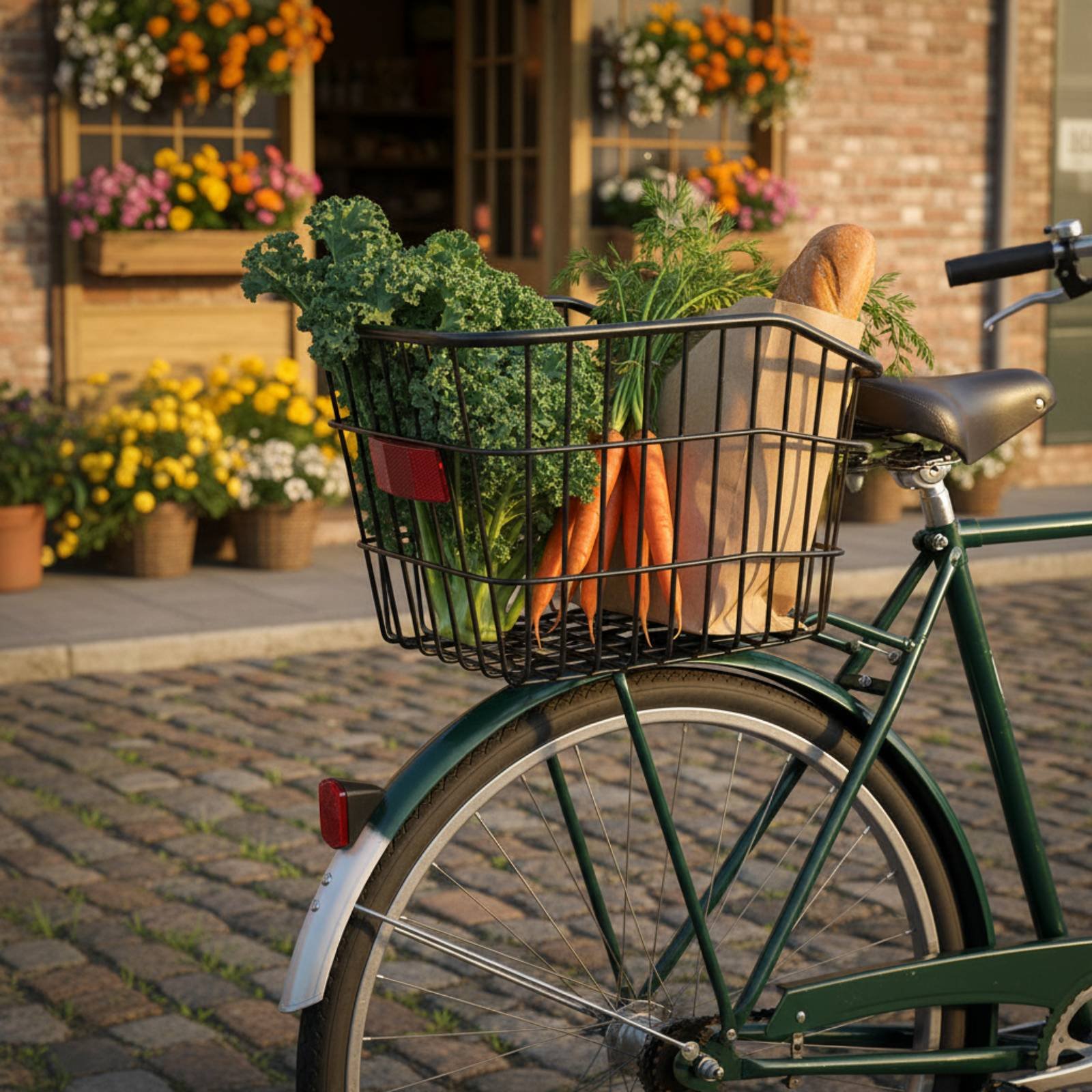 Commuter Cycling - Cycle Rear Rack Basket Sturdy-Duty Rear