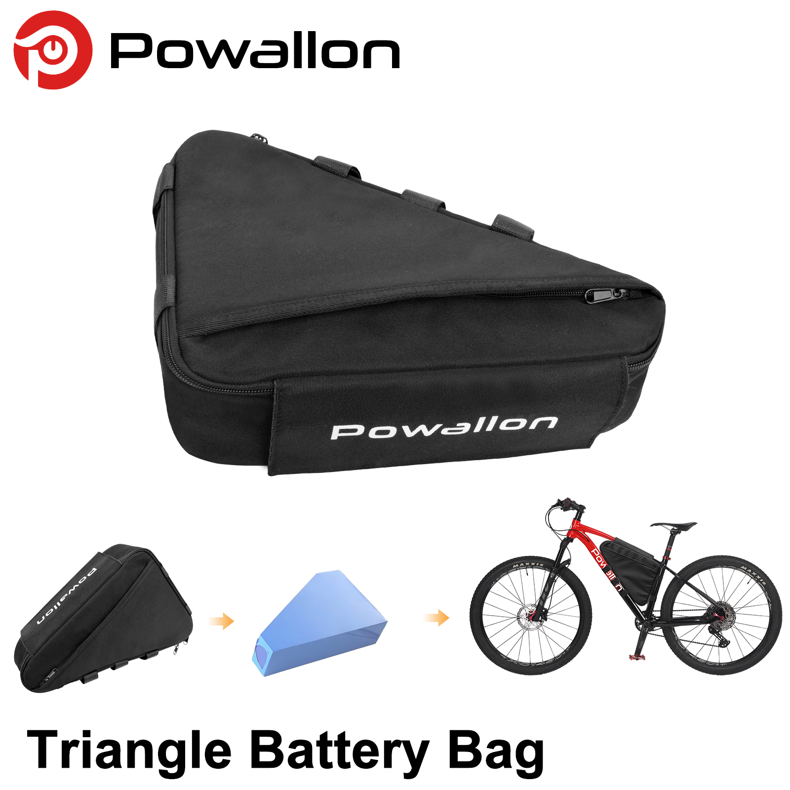 Cycling Commuter Backpack Waterproof - E-Bike Triangle Battery Bag Waterproof Bicycle