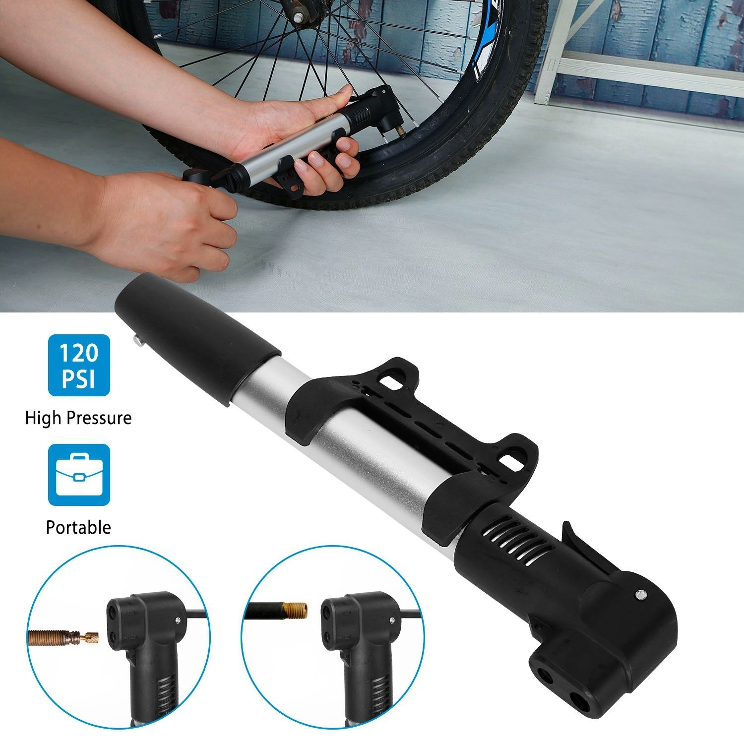 Bike Pump Frame Mount - Mini Bike Pump Portable Bicycle Tire