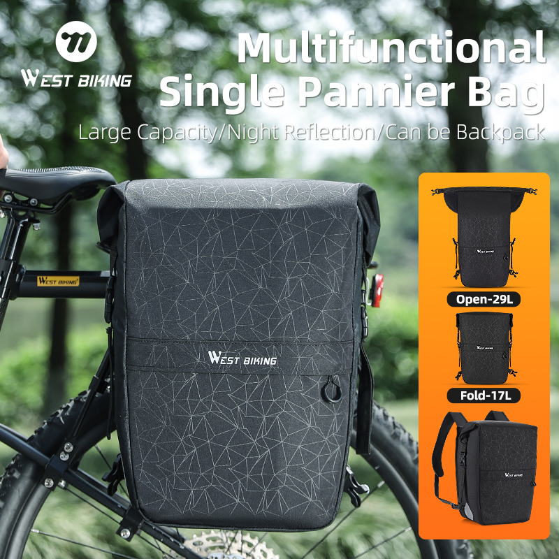 Panniers Waterproof Rear - WEST BIKING 17-29L Bicycle Pannier Bag