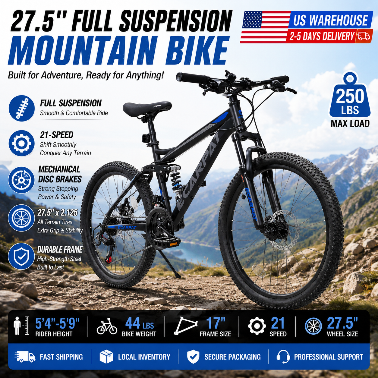 Commuting With Bike - 27.5 Inch Full Suspension MTB Bike