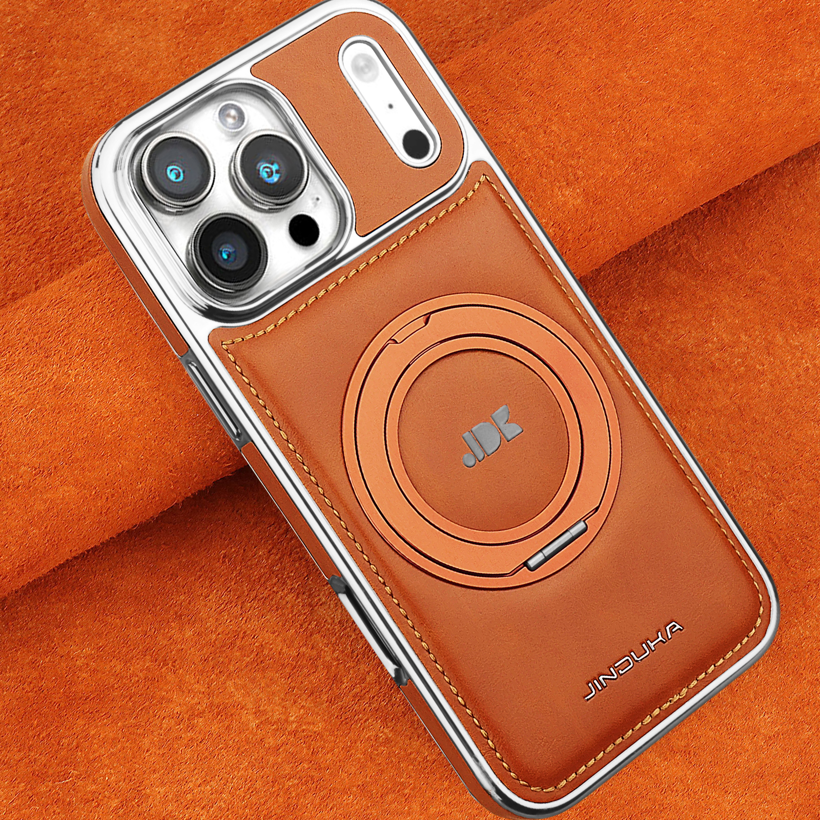 Kickstand Adjustable - Luxury Magnetic 360 Rotating Kickstand Leather