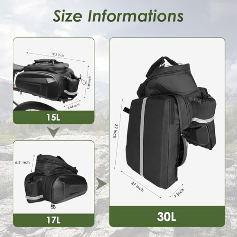 Bike Bags for Bicycles Rear Ra - Panniers Waterproof Rear ulasan dan harga