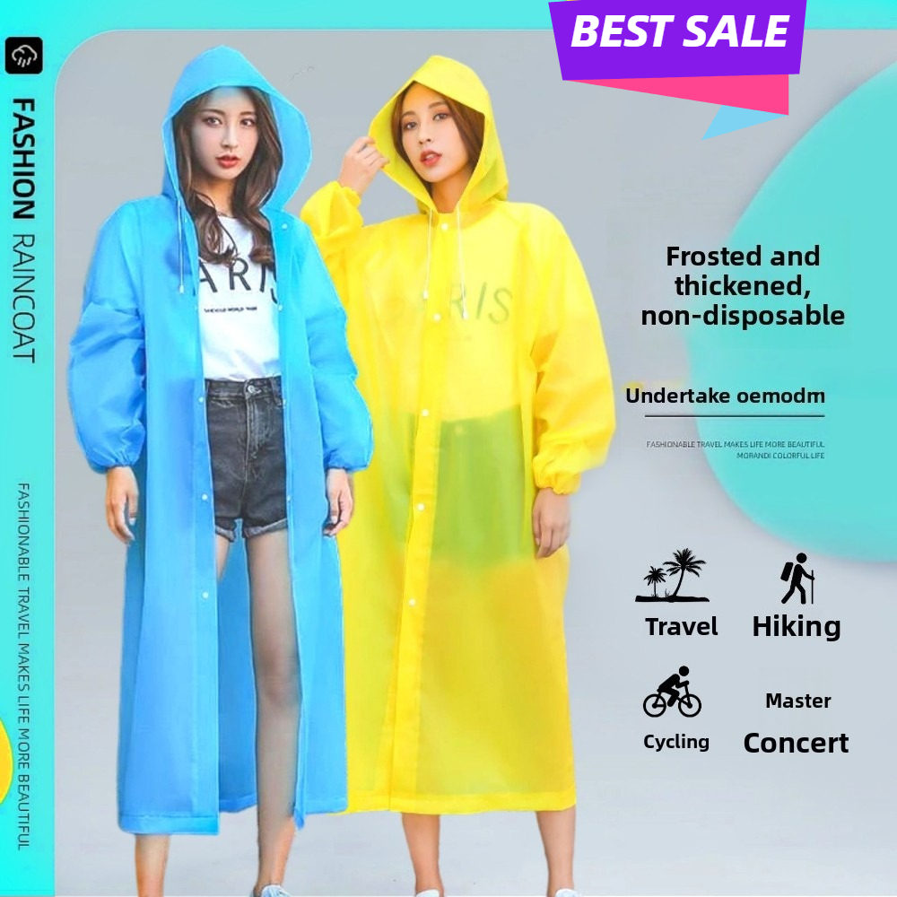Reusable Thickened Adult Rainc - Cycling Commuter Rain Gear ulasan dan harga