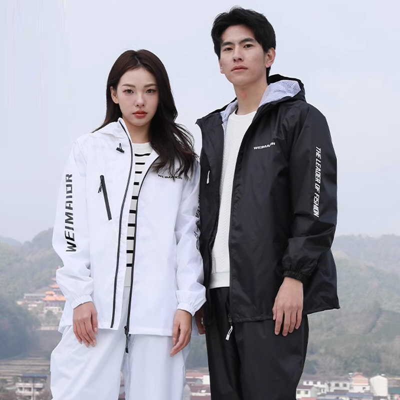 Thin Raincoat Set Summer Water - Cycling Rain Jacket Commute ulasan dan harga