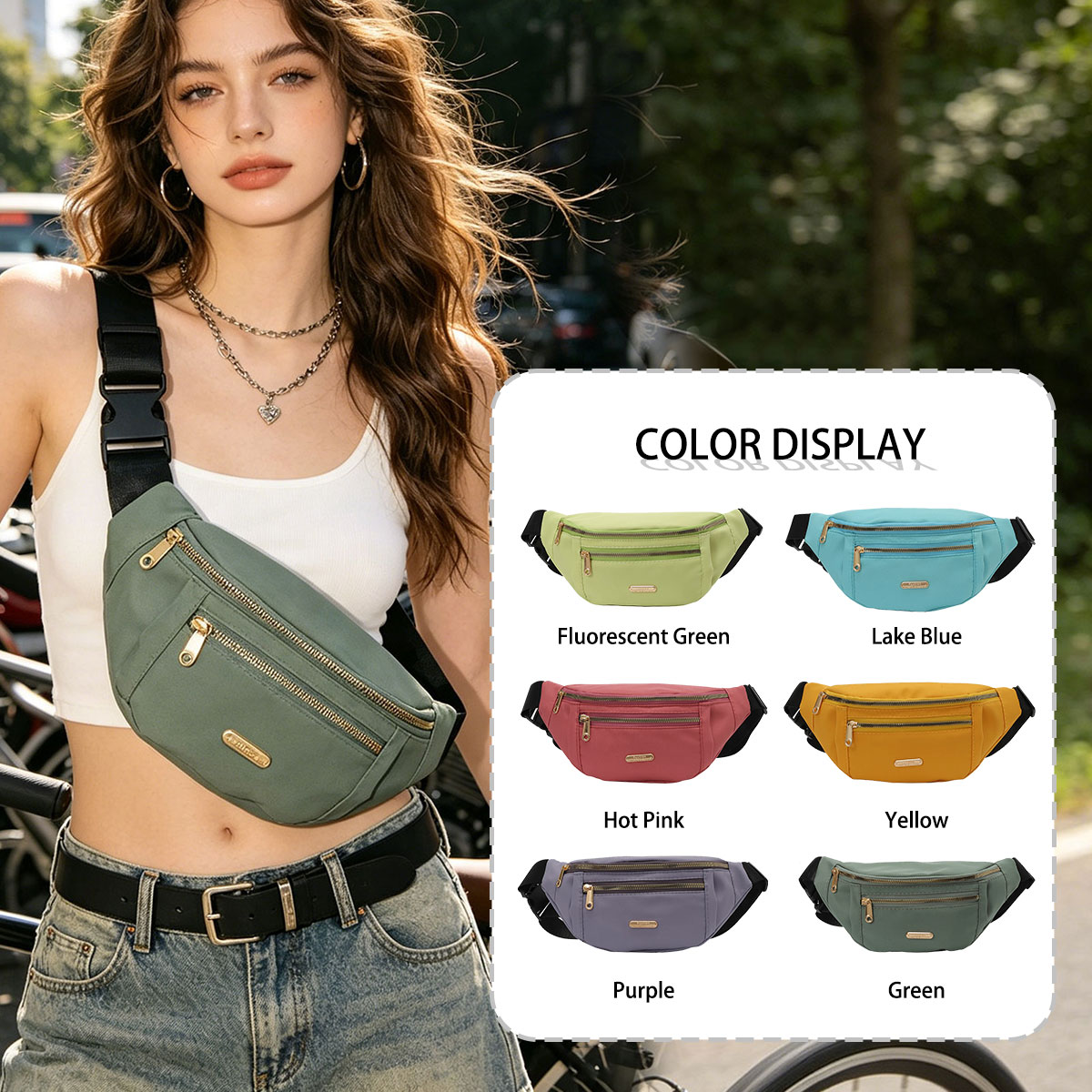 Fashion Casual Solid Color Wom - Cycling Commute Bag ulasan dan harga