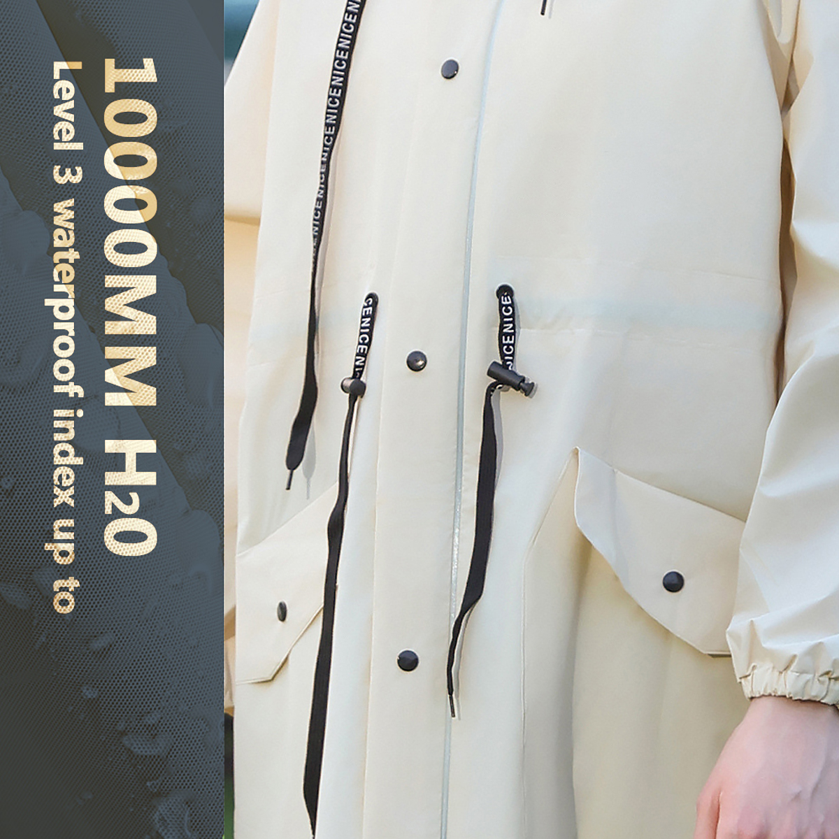 Women Long Waterproof Rain Jac - Cycling Rain Jacket Commute ulasan dan harga