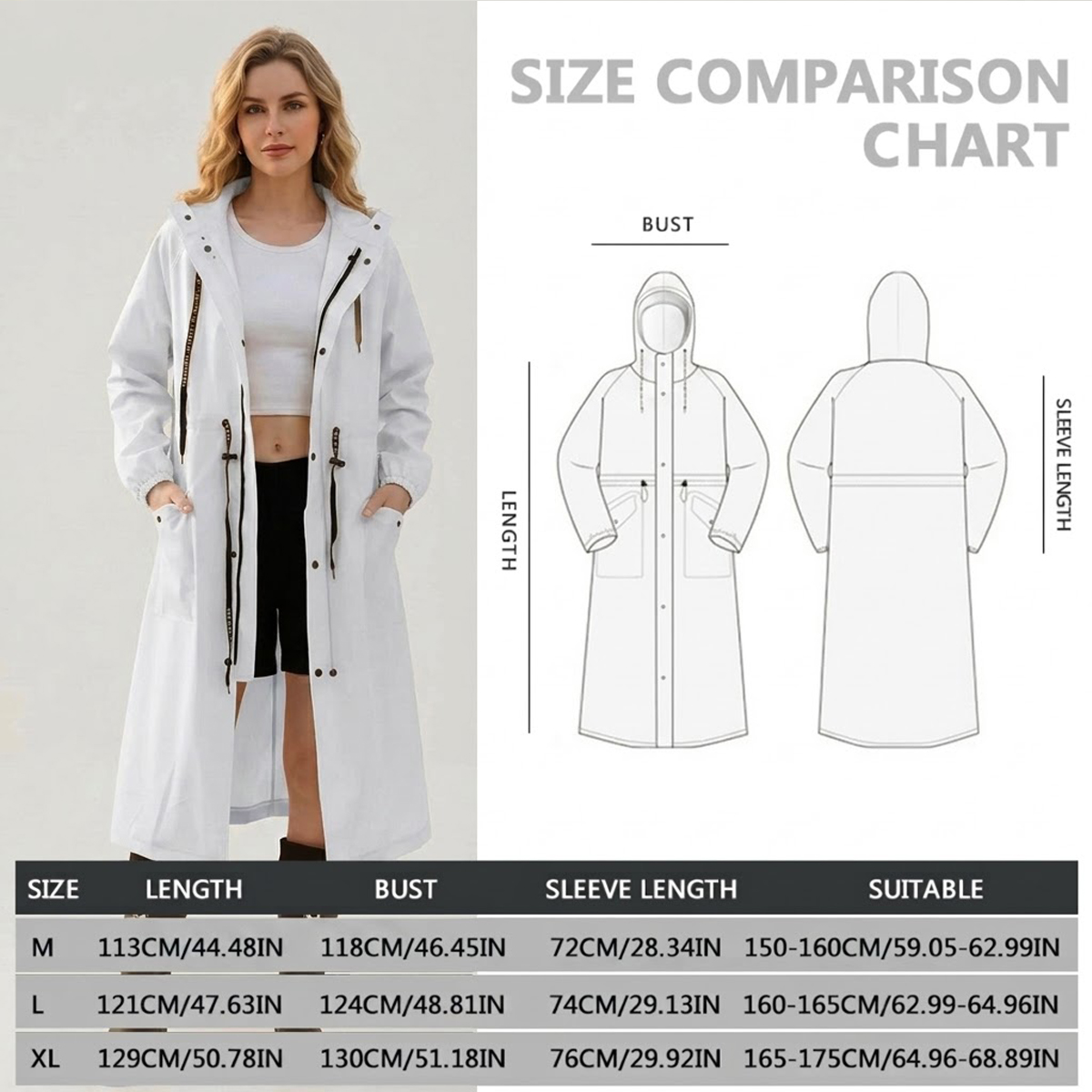 Women Long Waterproof Rain Jac - Cycling Rain Jacket Commute ulasan dan harga