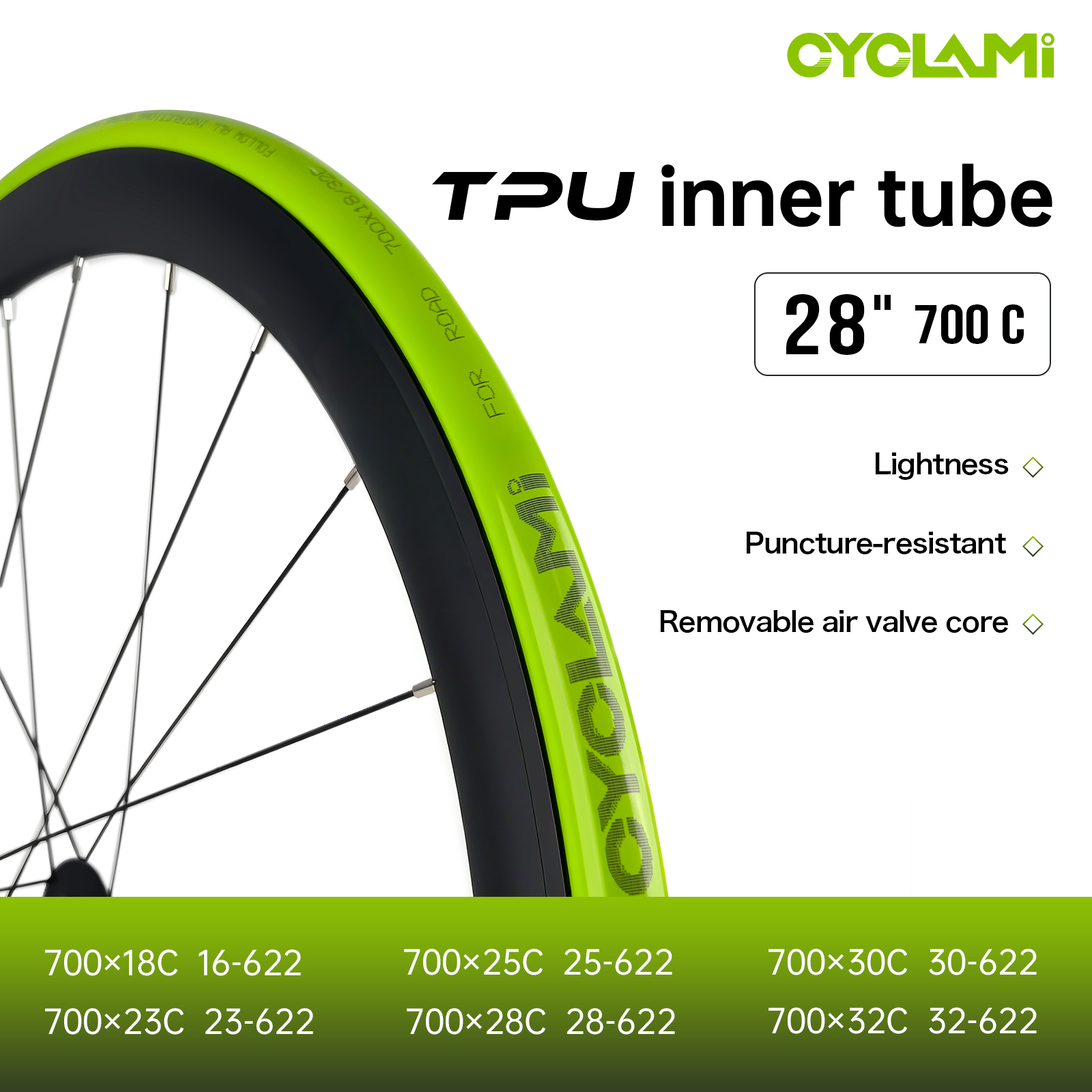 CYCLAMI Ultralight TPU Bike In - Inner Tube 700C ulasan dan harga