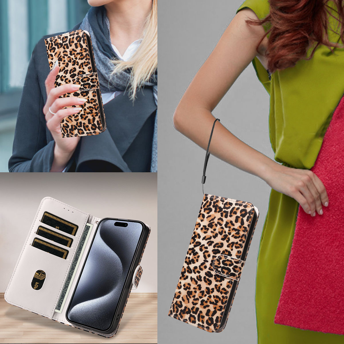 Faux Leather Phone Case for IP - Kickstand Adjustable ulasan dan harga
