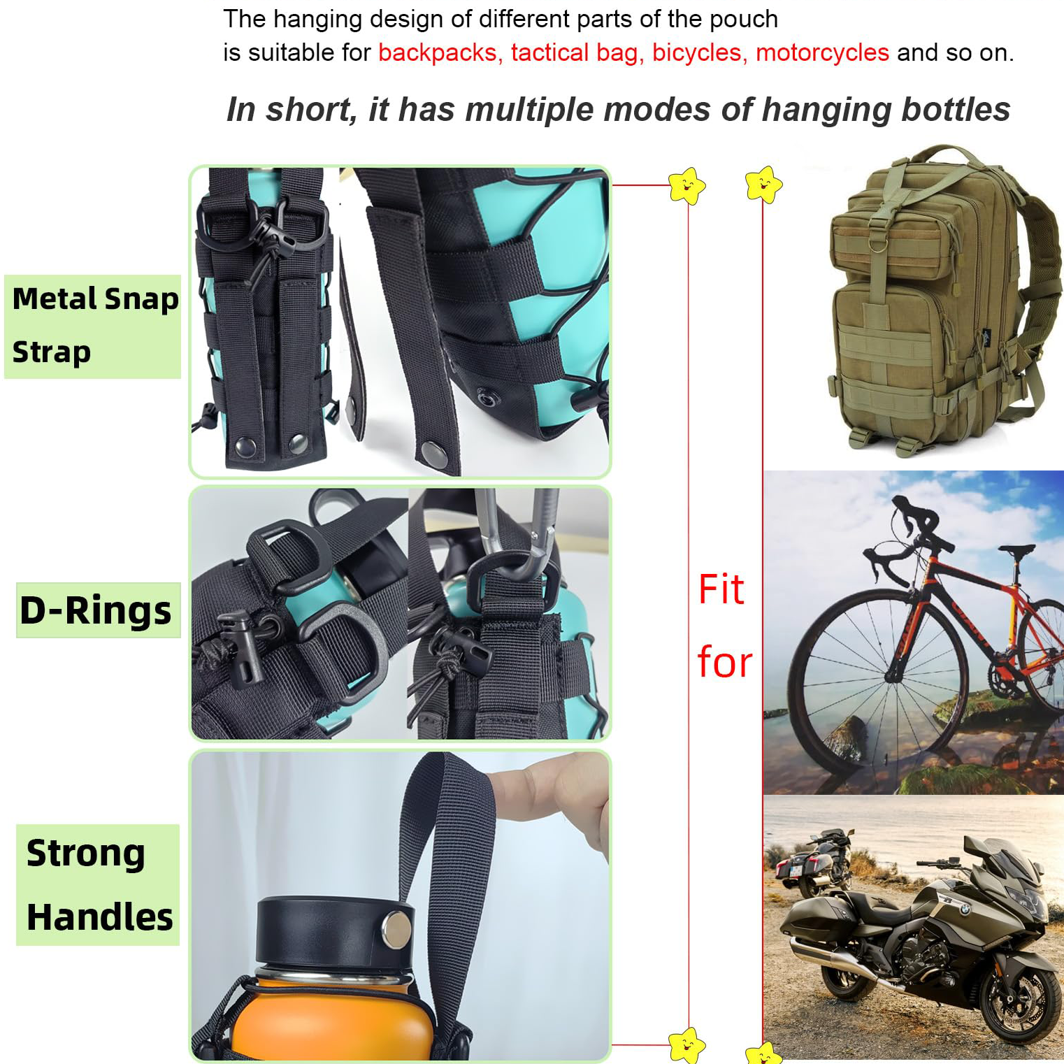 1000D Molle Water Bottle Holde - Cycling Commuter Backpack ulasan dan harga