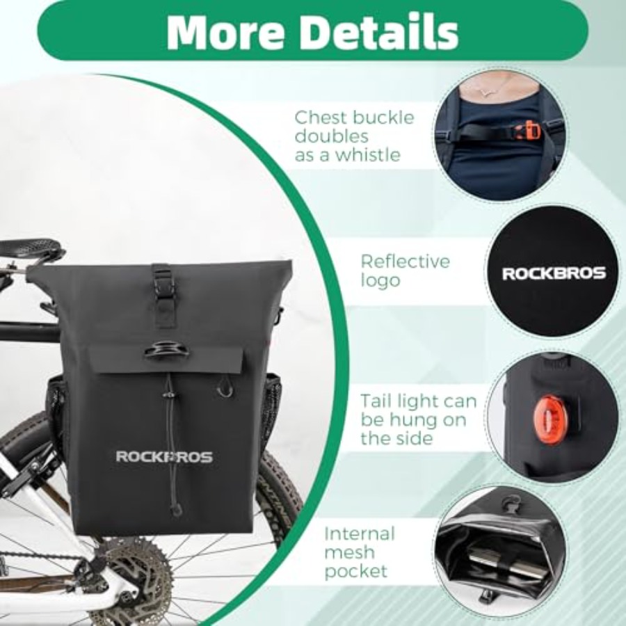 Cycling travel panniers, 18L w - Panniers Waterproof Rear ulasan dan harga