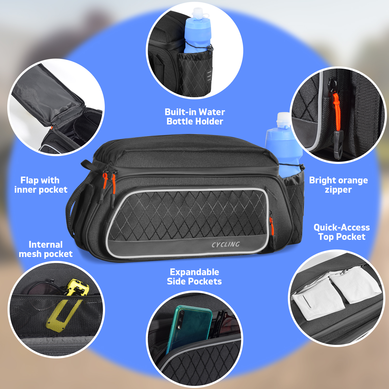 Cycling Rear Seat Bag Multifun - Cycling Commute Distance ulasan dan harga