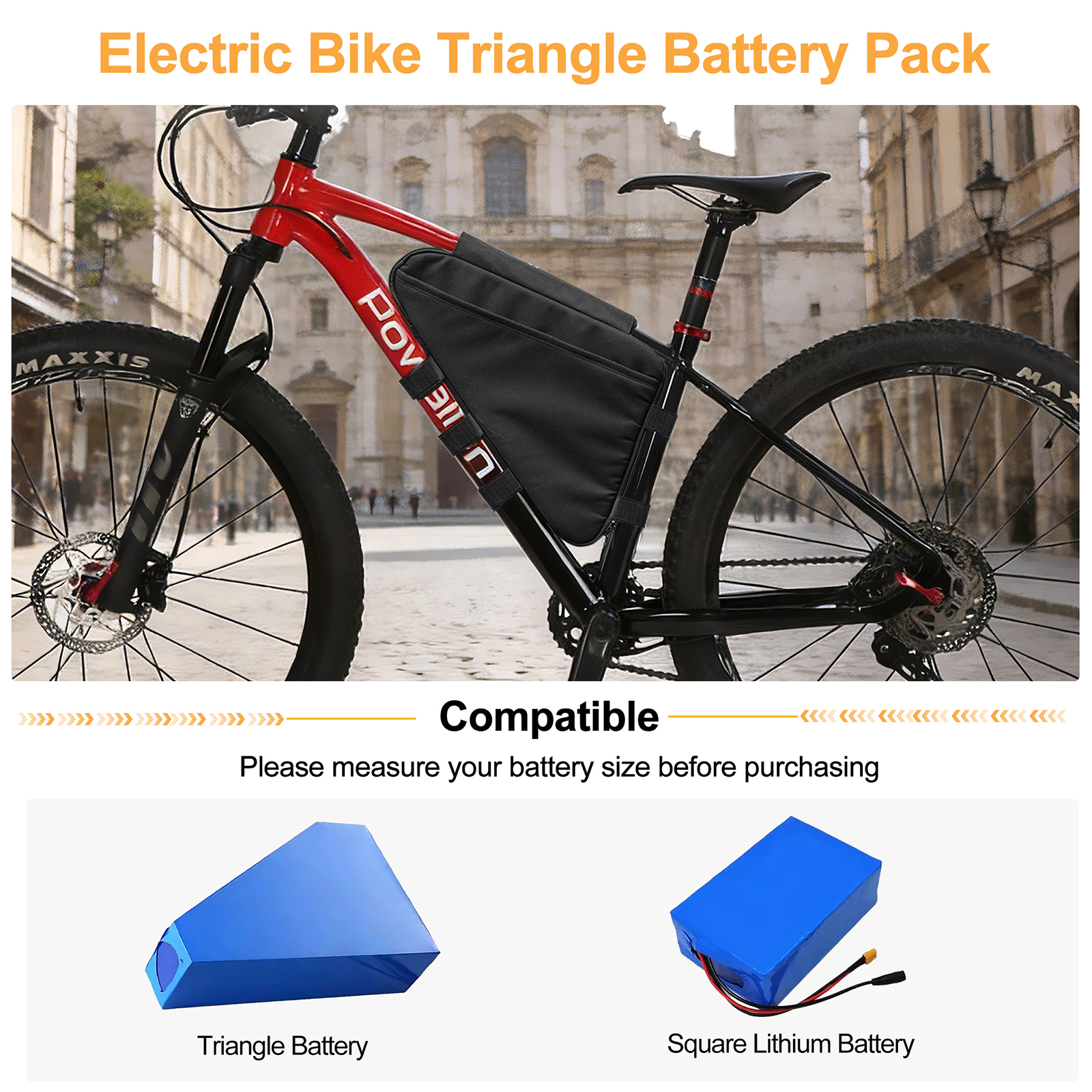 E-Bike Triangle Battery Bag Wa - Cycling Commuter Backpack Waterproof ulasan dan harga