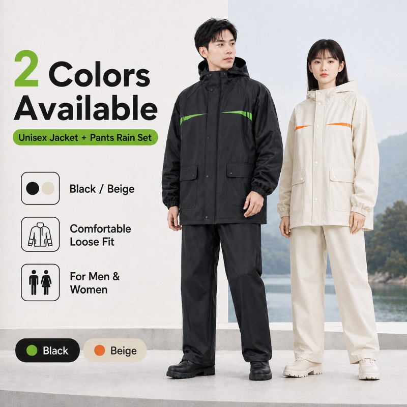 Unisex 2-Piece Waterproof Cycl - Cycling Rain Jacket Commute ulasan dan harga
