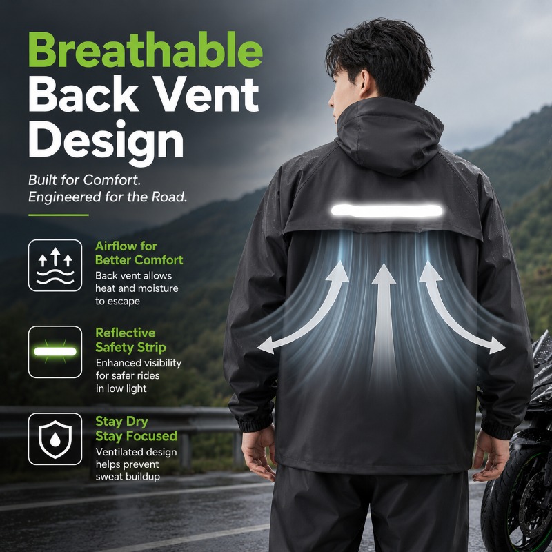 Unisex 2-Piece Waterproof Cycl - Cycling Rain Jacket Commute ulasan dan harga