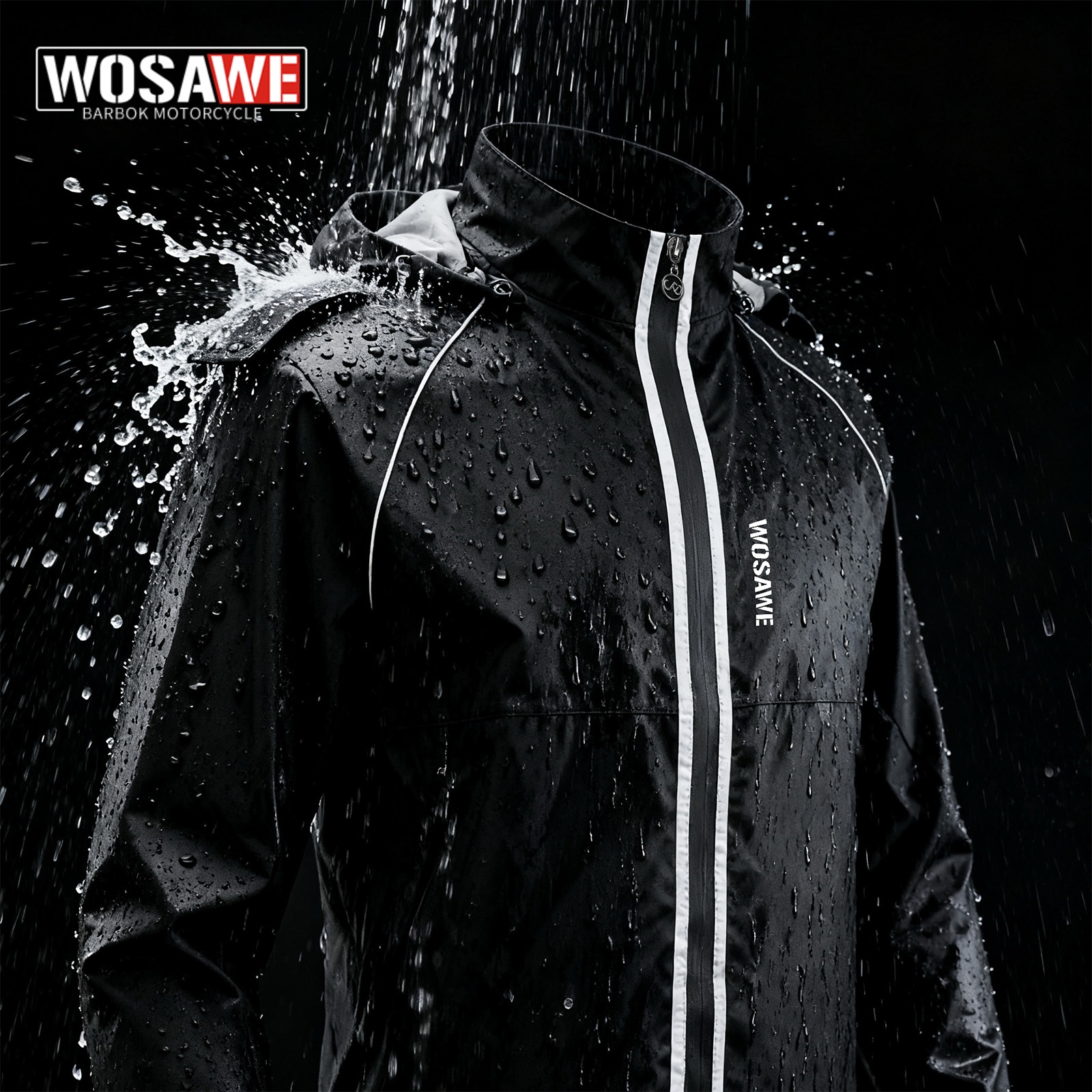 WOSAWE Reflective Motorcycle R - Cycling Rain Jacket Commute ulasan dan harga