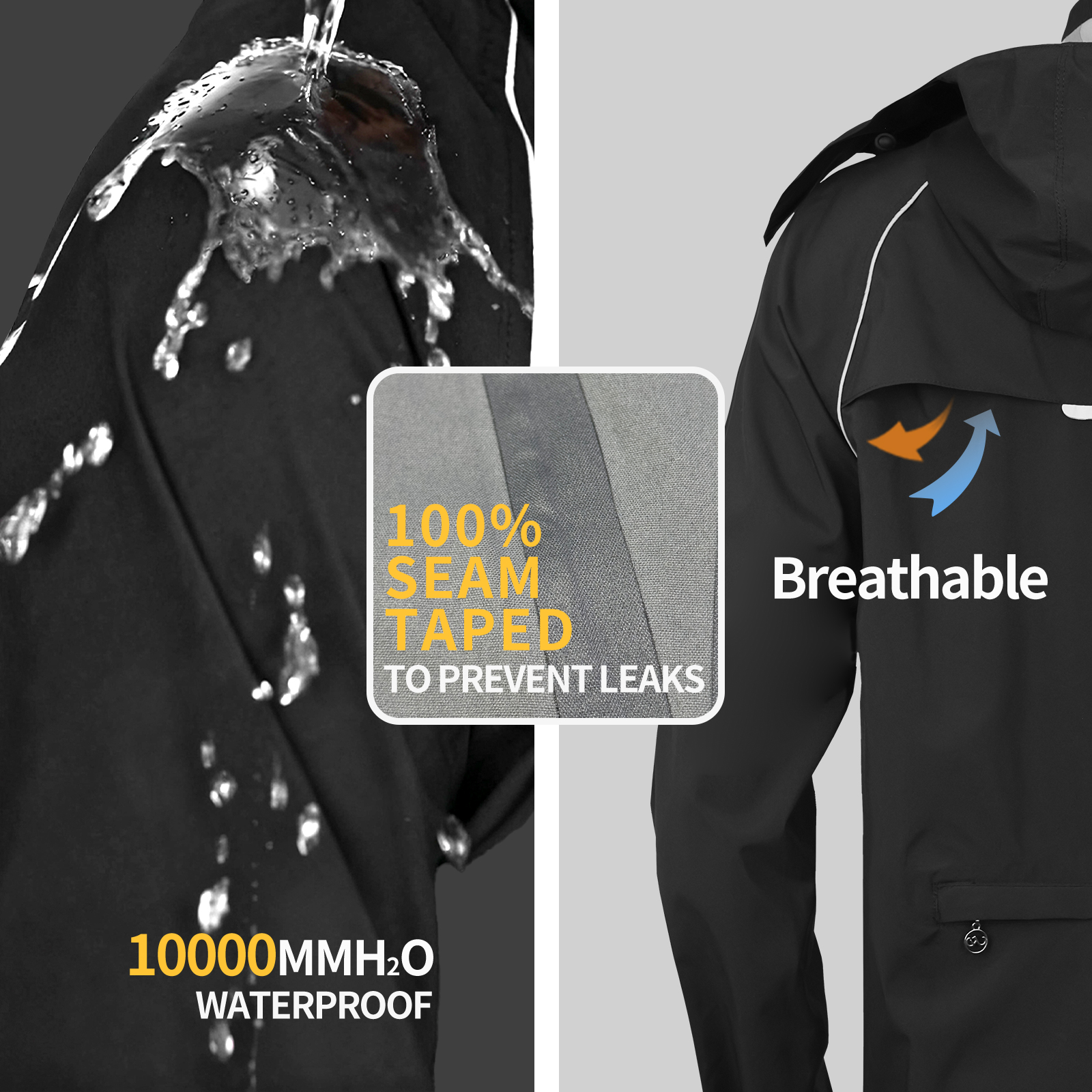 WOSAWE Reflective Motorcycle R - Cycling Rain Jacket Commute ulasan dan harga