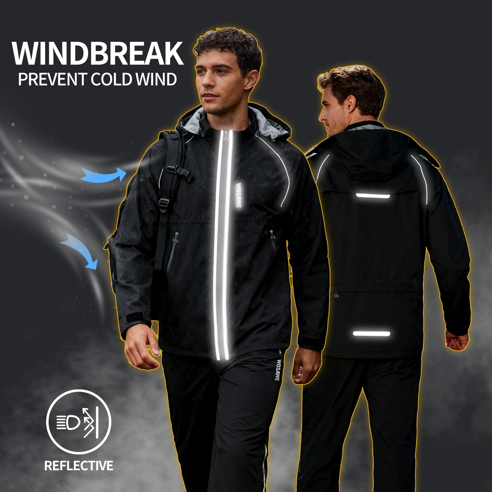 WOSAWE Reflective Motorcycle R - Cycling Rain Jacket Commute ulasan dan harga
