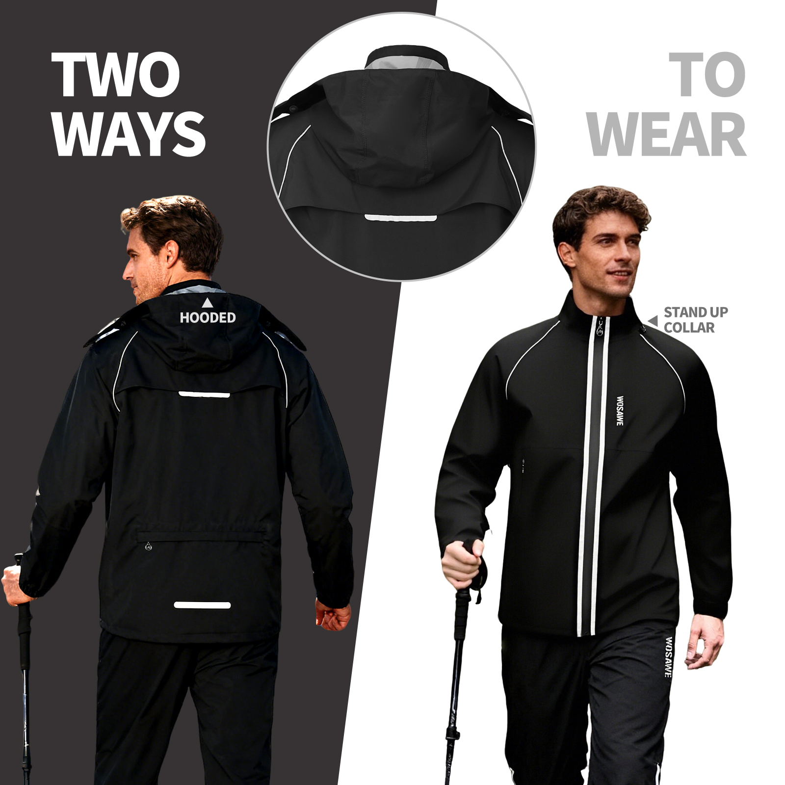 WOSAWE Reflective Motorcycle R - Cycling Rain Jacket Commute ulasan dan harga