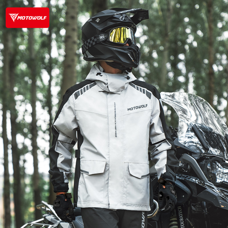Motowolf Reflective Motorcycle - Cycling Rain Jacket Commute ulasan dan harga